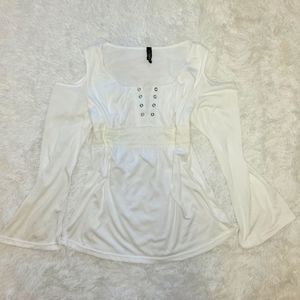 Vintage 70s inspired boho babydoll top
